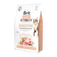 Brit Care Yetişkin Hassas Kediler İçin, Tahılsız, Hipoalerjenik, Taze Hindi Etli Ve Somonlu Kuru Mama 2 kg