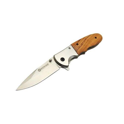 Böker DA27 Kamp Çakı 20,5 cm - Manuel, Kemerlikli, Ahşap Sap