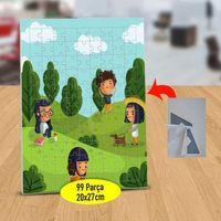 Ormanda Dolaşan Çocuklar 99 Parça Puzzle Yapboz Tablo-2147866854