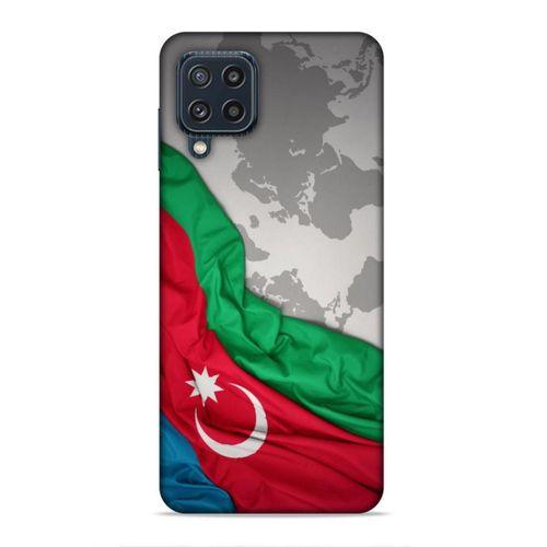 Samsung Galaxy M32 Uyumlu Kılıf Azarbaijan (16) Kalın Kılıf Harita Bayrak