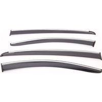 Sunplex FORD Uyumlu FOCUS 3/4 HB/SEDAN 2011-2017 Arası Chrome Style 4 Lü Set Kromlu Cam Rüzgarlığı Ön Ve Arka Parça