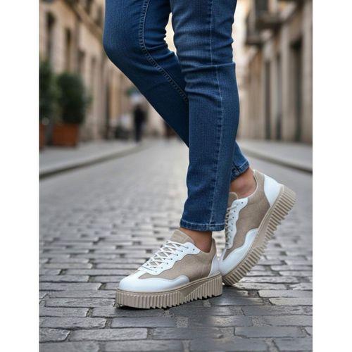 BA0802 BOA Krem Süet Yüksek Taban Erkek Günlük Ayakkabı