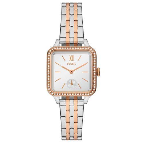 Fossil FBQ3907 Quartz Çelik Rose/Gri Beyaz Kadran 28 mm Kadın Kol Saati