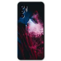 MRCİLETİSİM Oppo Reno 6 Kılıf HD Desen Baskılı Arka Kapak + Temperli Cam - Smoke-Man