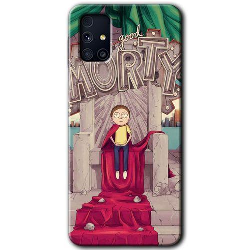 MRCİLETİSİM Samsung Galaxy M31s Kılıf Baskılı Kapak - Morty +Tam Kaplayan Mat Seramik