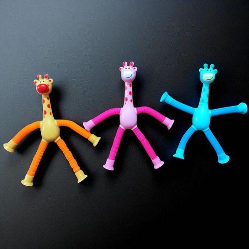 3 PCS GİRAFFE ANIMAL POP TUBES PEMBE MAVİ TURUNCU ZÜRAFA TELESKOPİK UZAYAN ZÜRAFA STRES OYUNCAĞI