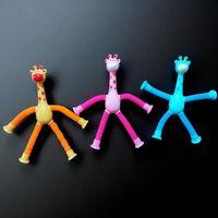 3 PCS GİRAFFE ANIMAL POP TUBES PEMBE MAVİ TURUNCU ZÜRAFA TELESKOPİK UZAYAN ZÜRAFA STRES OYUNCAĞI