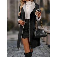 Kadın Uzun Kollu Yakalı Düğmeli Süet Mini Manto