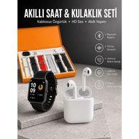 7 Kordonlu Akıllı Saat Ve 2 nesil Kulaklık Yüksek Ses Kaliteli Uzun Pil Ömrü