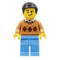 Lego Minifigür Dad - Medium Nougat Argyle Sweater twn298