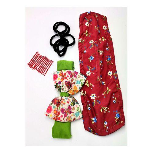 Renkli Desenli Taç Toka Bandana Set
