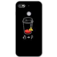 MRCİLETİSİM General Mobile GM 8 Go Kılıf HD Desen Baskılı Arka Kapak + Temperli Cam - Coffee Battery