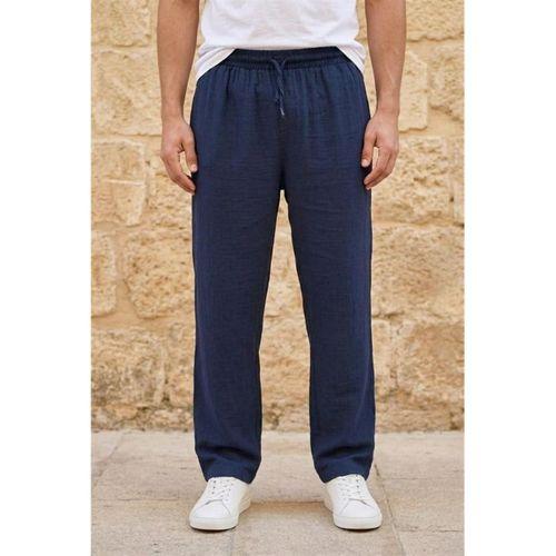 Hafif ve Rahat Müslin Baggy Erkek Pantolon - Lacivert