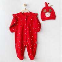 Andywawa Andywawa AC25328 Happy Newyear Kadife Bebek Tulum Takım Red