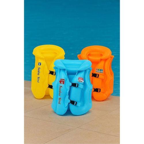 Çocuklar İçin Turuncu Renk Abc Desen 7x11 yaş (20x45 kg) Şişme Yelek