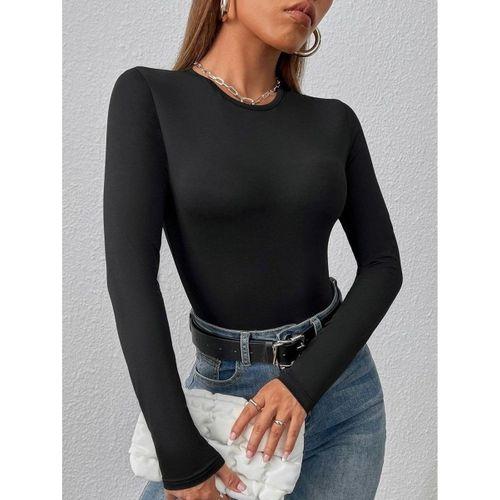 Kadın Uzun Kollu Bisiklet Yaka Süprem Bluz