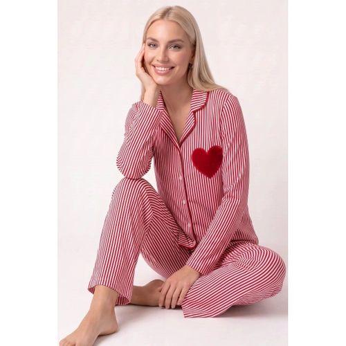 Kadın Pijama Takımı - Çizgili Uzun Kol