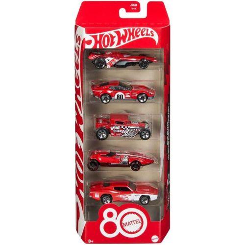 Hot Wheels Mattel 80th Anniversary Set of 5 Vehicles JGK08