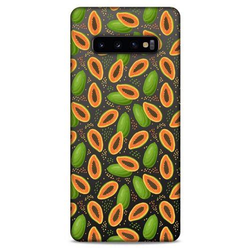 Frutix Papaya 01 Samsung Galaxy S10 Plus Kılıf Desenli Silikon