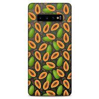 Frutix Papaya 01 Samsung Galaxy S10 Plus Kılıf Desenli Silikon