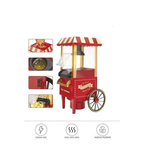 Yağsız Mısır Patlatma Popcorn Makinesi Kırmızı