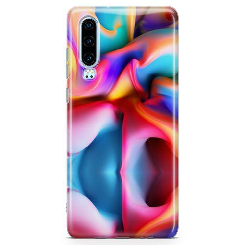 Huawei P30 Kılıf Silikon Boya Arka Kapak Koruma Desenli Full Koruyucu