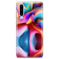 Huawei P30 Kılıf Silikon Boya Arka Kapak Koruma Desenli Full Koruyucu