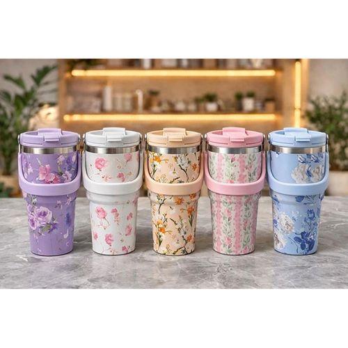 700 Ml Taşıma Kulplu Paslanmaz Çelik Termos Mug - Vakumlu Isı Yalıtımlı Bardak Alk4629