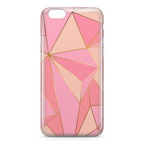 Apple iPhone 6 6s Kılıf Elmas Pembe Arka Kapak Koruma Desenli Full Koruyucu