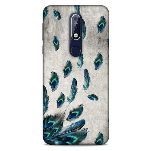 Nokia 7.1 Kılıf Desenli Özel Seri Tüyler (16) Kalın Kılıf