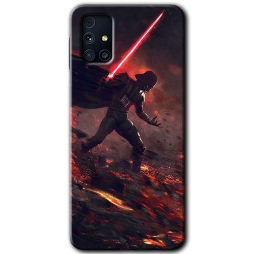 MRCİLETİSİM Samsung Galaxy M31s Kılıf Baskılı Kapak - Darh Vader Wars +Tam Ekran Koruyucu