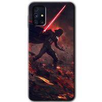 MRCİLETİSİM Samsung Galaxy M31s Kılıf Baskılı Kapak - Darh Vader Wars +Tam Ekran Koruyucu