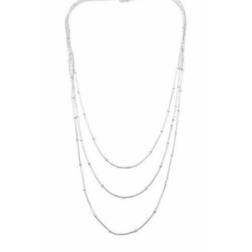 Top Boncuk Zincir Kolye - Gümüş