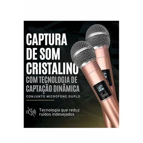 Profesyonel Çiftli Kablosuz Mikrofon Seti Karaoke Şarj Edilebilir 50 Metre Mesafe Rose