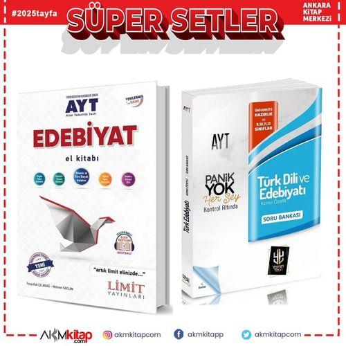 Limit Yayınları AYT Edebiyat El Kitabı ile AYT Türk Dili ve Edebiyatı Soru Bankası Panik Yok 2 Kitap Set