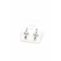 Çoklu Taşlı Küpe - Gümüş