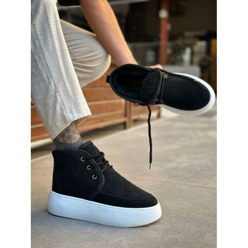 BA0550 İçi Kürklü Bağcıklı Siyah Erkek Tarz Spor Bot