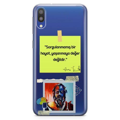 Samsung Galaxy M10 Kılıf Caps Sokrates Hayat Arka Kapak Koruma Desenli Full Koruyucu