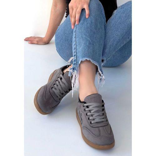 Lendo Gri Süet Bağcıklı Spor Ayakkabı
