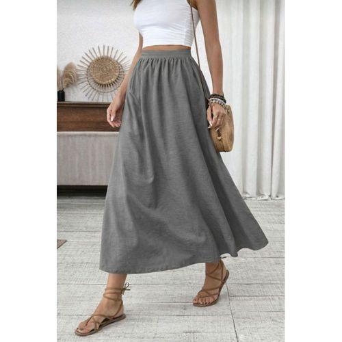 Kadın Beli Lastikli Paraşüt Kumaş Etek