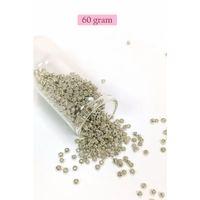 Dökme Cam Kum Boncuk (8/0) 3 mm - 60 Gram - Parlak Gümüş - BNC188