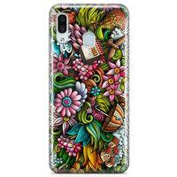 Samsung Galaxy A30 Kılıf Spring Doodle Arka Kapak Koruma Desenli Full Koruyucu