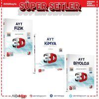 3D AYT Fizik Kimya ve Biyoloji Soru Bankası Seti 3 Kitap