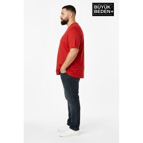 Büyük Beden Erkek Basic Tişört – Pamuklu Düz T-Shirt 3XL-6XL SPR26BTS510
