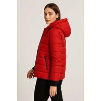 Şişme Kapüşonlu Fermuarlı Mont Su Itici Kapitone Astarlı Kumaş Cepli Kışlık Rahat Kalıp - Kırmızı