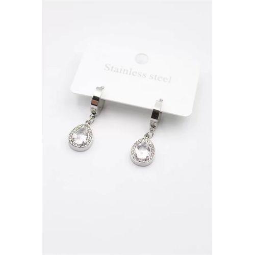 Damla Taşlı Küpe - Gümüş