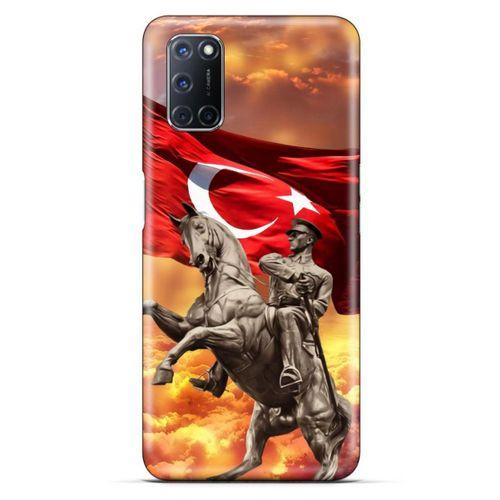 Alcatel 3x 2020 Kılıf Atatürk (47) Crystal Flex Kılıf Kızıl Bulut