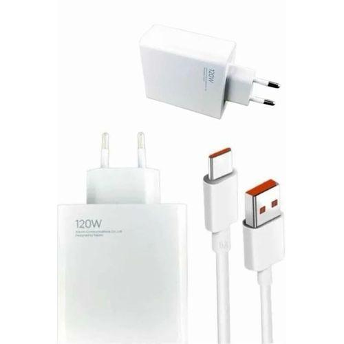 120w Şarj Aleti Hızlı Çift Turbo Şarj Aleti Seti Beyaz