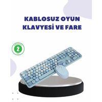 Kablosuz Retro Klavye Ve Mouse Seti – 104 Tuşlu, Sessiz Yazım