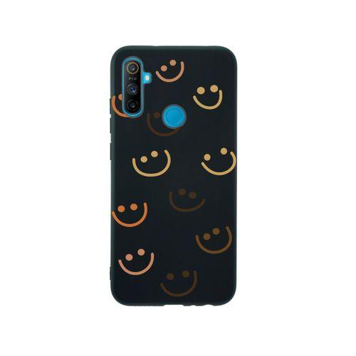 Oppo Realme C3 Smile Premium Silikonlu Siyah Telefon Kılıfı